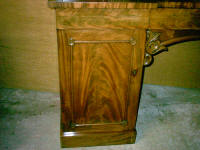 Mirror Backed Mahogany Pedestal Sideboard - detail